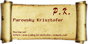 Parovsky Krisztofer névjegykártya